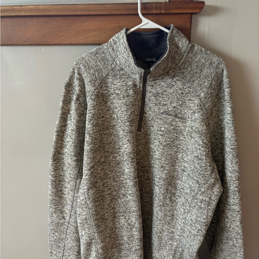 Men's Gray Quarter-Zip Sweater